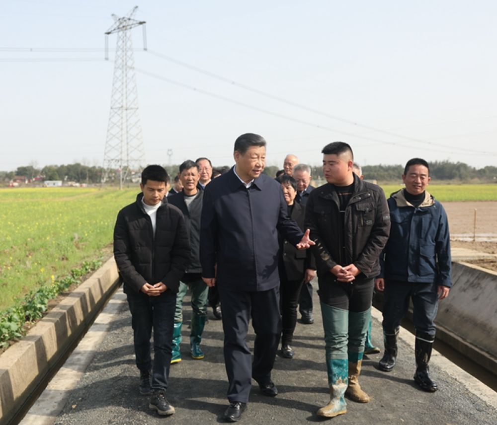 2024年3月19日，習近平總書記在湖南常德港中坪村考察。